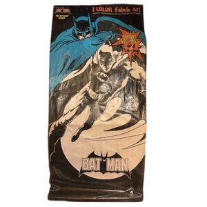 NWT Vintage Batman 1989 1 Colour Fabric Art Giant Wall Hanging DC Comics 40 x 45